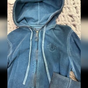 True Religion Dirty Look Blue Hoodie